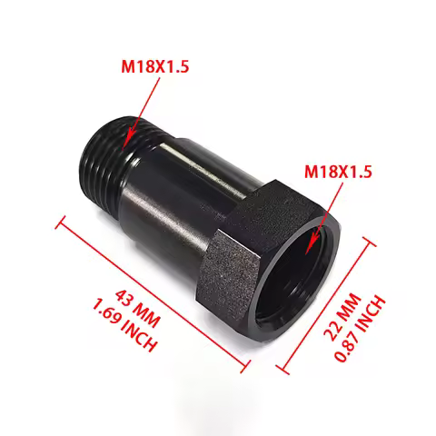 M18*1.5 Oxygen Sensor Spacer CNC 43mm Oxygen Sensor Spacer Expansion CEL Fix Lambda Dustproof Adapte