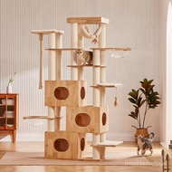 HY/🆎Beast Brand Cat Box Jenga Large Cat Climbing Frame Solid Wood Cat Climber Cat Nest Integrated Cattery Cat Tree Space