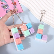 keychain keychain plush Return Decompression Button Creative Tetris Decompression Square Keyboard Sm