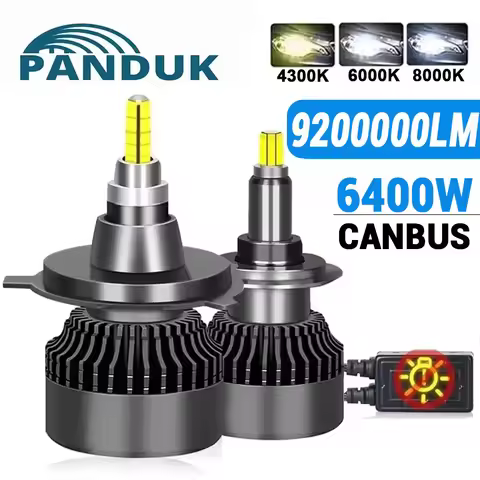 PANDUK Canbus Car Headlight H4 LED H1 Bulb 9200000LM 6400W 360 H7 HB3 HB4 9012 HIR2 D1S D2S H11 9006