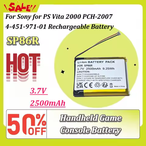 New SP86R 3.7V 2500mAh Handheld Game Console Battery for Sony for PS Vita 2000 PCH-2007 4-451-971-01