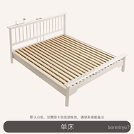 Nordic Solid Wood Windsor Bed Modern Minimalist White Double Master Bedroom Bed B &amp; B Rental Room Single Air Pressure St