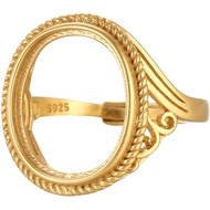 Ancient Style Alluvial Gold Ring Frame Men's and Women's DIY Beeswax Amber Ring Setting Empty Suppor