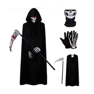 Popular Holiday Decoration Death Costume Haunted House Cloak Adult Children Performance Horror Costu