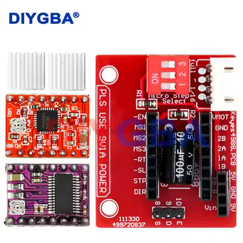 3D Printer A4988 DRV8825 Stepper Motor Driver Control Panel Board Expansion Board + A4988 / DRV8825