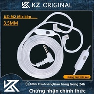 KZ-M2 Tai Nghe Cáp Bạc OFC Dual Mic HD Giọng Nói 3.5MM Nâng Cấp 2PIN 0.75MM Dây Cho KZ Castor ZSN ZS