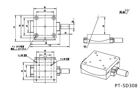 Pardeway SD306 precision manual angle table, angle adjustment table, goniometer, pitch radian tilt a