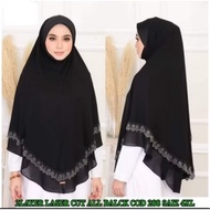 4 XL PUTEH HIGH QUALITY TUDUNG SARUNG LABUH HEAVY CHIFFON 2LAYER KHIMAR BERDAGU READY STOCK