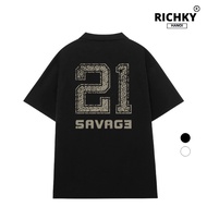 Richky Hanoi Premium Tee Savage 21 Graphic Polo Collared T-Shirt