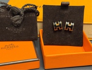 Hermes pop h earrings 黑金 耳環