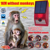 Ready stocks Loud 129db Solar Alarm Sensor Dog Barking Home Outdoor Ultrasonic Alarm Sensor Monkey R