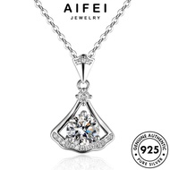 AIFEI JEWELRY Fan Original Fashion Leher Silver Rantai Moissanite Accessories Chain Korean Perak Ste