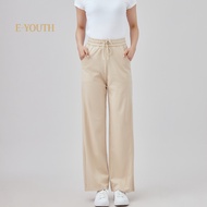 Eyouth 10176 Women Cool Silhouette Pants Straight-Leg with Drawstring Waist