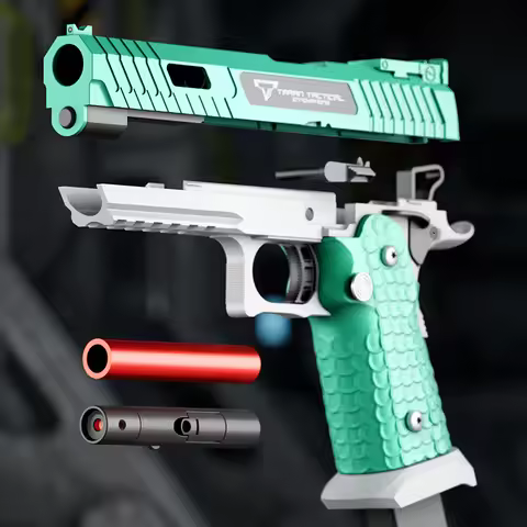 TTI 2011 Pistol Shell Throwing Continuous Shooting Rear Seat Soft Bullet Gun Air Hanging Christmas B