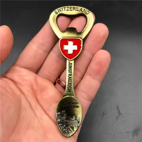 Vintage Metal Fridge Magnets, Souvenir, Bottle Opener, European, San Francisco, UK, France, Switzerl