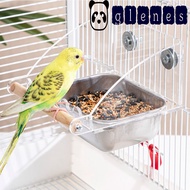GLENES Cage Mounted Bird Feeder, Acrylic Large Capacity Bird Food Dispenser, Practical Detachable An