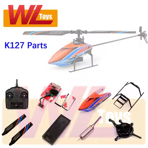 Wltoys XK K127 RC Helicopter Accessories Head Canopy Receiver Board Blade Tail Motor Rotor Servo For