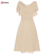ebzo Plus Size Dress For Women Formal Wedding Dress For Ninang Sale Women Formal Wedding Bridesmaid High-Waist Party Ball Prom Gowntail Dress Chiffon Beige