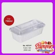 5pcs Rectangular Food Grade Foil Tray Aluminium Foil 4572 (4572P)