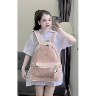 (Tặng gấu)Balo Học sinh balo Hello Kitty đựng vừa A4 mẫu mới về siêu đáng yêu size 40 da Pu Cao cấp 