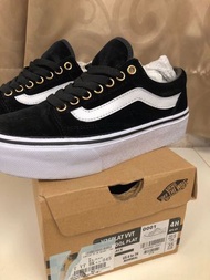 VANS質感亮絨布厚底潮鞋/特別款