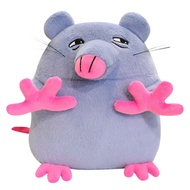 R1A9M PP Cotton Pizza Tower Rat Plush Toy Interactive Fluffy Blue Rat Brick Stuffed Doll Fun Comfort