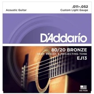 D'ADDARIO EJ13  Custom Light Bronze 80/20, Tali Guitar DADDARIO ACOUSTIC GUITAR STRINGS