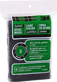 3M Synthetic Steel Wool Pads, 000 Extra Fine, 6-Pads, Use Wet Or Dry, Compatible With Water-Based St