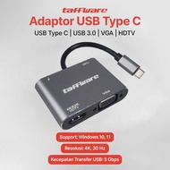 Taffware Video Adapter 4 In 1 Usb Type C To Hdtv Vga Pd Charging 4K - D87