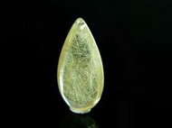 [Disk水晶][全美閃亮]正白底全美黃金鈦髮晶水滴墜AJ-27(高32寬17厚12mm重12克)