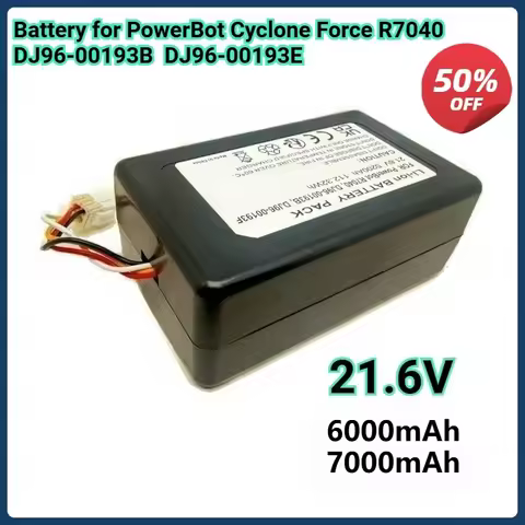 21.6V/6000-7000mAh Robot Vacuum Cleaner Battery for Samsung PowerBot Cyclone Force R7040 DJ96-00193B