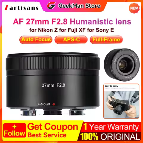 7artisans AF 27mm F2.8 APS-C Auto Focus STM Prime Lens For Sony E-Mount Mirrorless Cameras ZVE10 A63