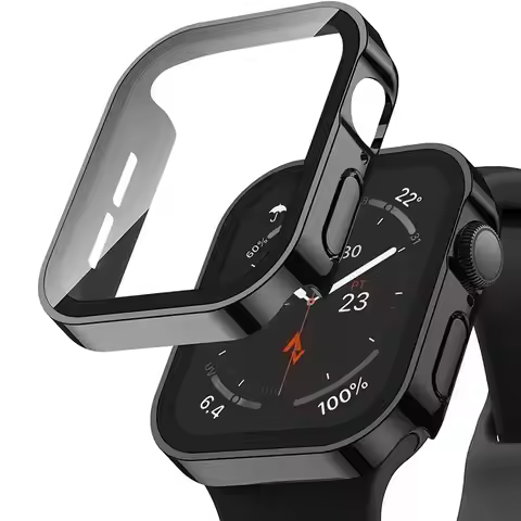 Cover for Apple Watch Case 45mm 41mm 44mm 40mm Watch Accessories Tempered Screen Protector for IWatc