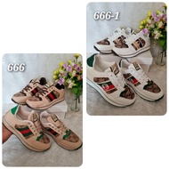 Women's Shoes WEDGES sn IMPORT FASHION GG Leather-Canvas Code: 666 Brown Code: 666-1 WHITE