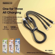 REMAX RC-186th, 3-in-1 2.1A Charging Cable. REMAX RC186TH 3IN1 CABLE