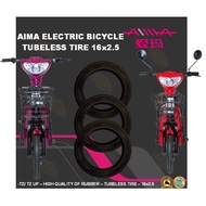 AIMA ELECTRIC BICYCLE TUBELESS TIRE 16x2.5 TAYAR BASIKAL ELEKTRIK TUBELESS 16x2.5 TYRE