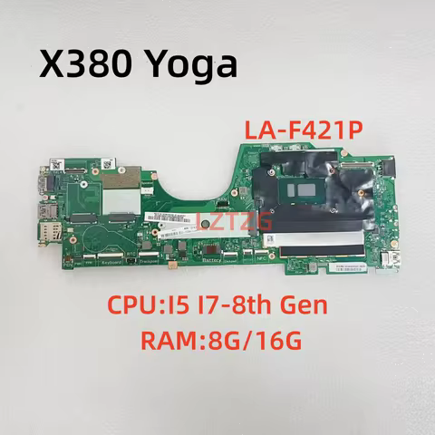 LA-F421P For Lenovo ThinkPad X380 Yoga Motherboard With I5 I7-8th Gen CPU 8G /16G RAM 100% Tested OK