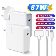 PD 87W Mac Pro Charger Replacement Mag L/T Tip Magnetic Charging Cable Connector Power Adapter Lapto