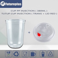 【CUP & TUTUP 100 PCS】Cup Injection OVAL 12oz 380ml - CUP & TUTUP - CUP PLASTIK- Gelas Plastik Thinwa