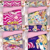 愛麗絲夢遊仙境 alice 妙妙貓 迪士尼公主 大鼻鋼牙 chip and dale 小熊維尼 piglet 床單套裝 床上用品 枕頭 枕套 床笠 胡迪 三眼仔 勞蘇 lulu豬 毛毛 大眼仔 ker