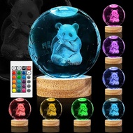 Milky Way Shaped Crystal Ball 3D Night Light - Milky Way 8 cm - 16 Colors - With Wooden Base - Engra