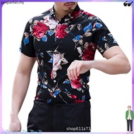 Lengan Baju Pantai Baju Pantai Baju Hawaii Lelaki Summer Hawaiian Shirt  Pendek