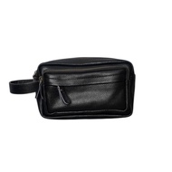 Bernie Leather Dara Milled Black Leather Pouch