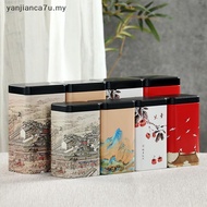 yanjianca7u.my Tin Plate Storage Box Sealed Tea Caddy Small Square Coffee Jar Tea Leaves Container C