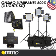 Onsmo Lumipanel 600X (3 Lights Kit) Video LED 3200K to 5600K Dual Color for Film Maker, Live Streami