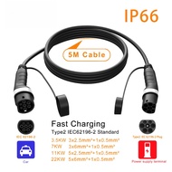 Type 2 Female to Male Plug EV Charging Cable 32A 8KW Electric Car IEC62196 Connector for Car Charger