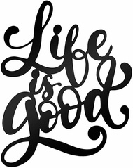 Life is Good Iron 3D Word Wall Sign Metal Cutout Sign Vintage Hollow Wall Art