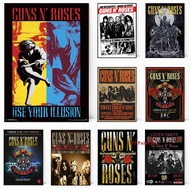 Vintage Guns N Roses Band Hot Album Poster 80s Rock Music Prints Use Your Illusion Canvas Painting Wall Art Pictures Home Decor CZVC