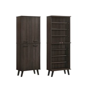 [A-STAR] Randy 4 Door Stylish walnut wooden shoe cabinet Tall (8 rows)