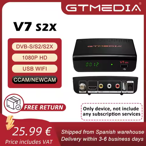 GTMEDIA V7 S2X Satellite HD Receiver DVB-S/S2/S2X LNB Antenna Decoder 1080P Main 10 Profile@level 4.